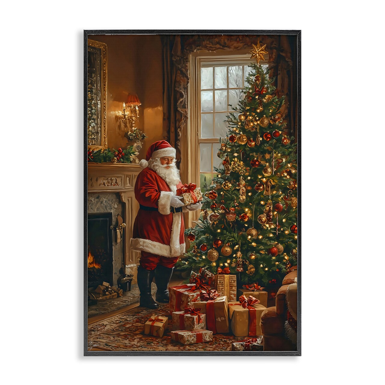 Stupell Industries All Decorated Santa's Tree Framed Giclee, design by Franklyn Gregory